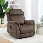 HOMCOM - Fauteuil inclinable manuel avec fonction massage et poches latérales - brun-Le tissu effet velours est doux et élégant 