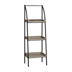 Monarch Specialties - 7228 48 po H Etagere - Taupe Fonce/Metal Noir-Tablettes ouvertes, fini en métal, MDF