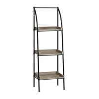 Monarch Specialties - 7228 48 po H Etagere - Taupe Fonce/Metal Noir-Tablettes ouvertes, fini en métal, MDF