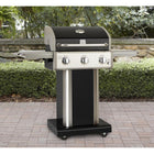 Kenmore - Barbecue au gaz sur piédestal à 3 brûleurs - Noir-Grilles de cuisson en fonte revêtues de porcelaine.