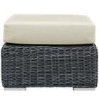 Modway - Summon Terrasse extérieure Ottoman Sunbrella in Toile Beige Ancienne-Cadre en aluminium revêtu de poudre