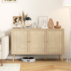 HOMCOM - Buffet 47,2 po L, armoire de rangement, bois naturel-Large plateau offrant un espace d’exposition supplémentaire 