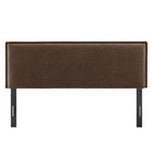 Modway - Camille Mélange de lin rembourré Tête de lit Queen size - Cacao-Positions de montage ajustables