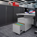 Ceha - Piètement mobile, série MDG, tiroirs boîte-classeur, gris métallique-Gain de place : Empreinte compacte s'intégrant parfaitement sous les bureaux ou dans les espaces de travail.