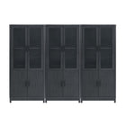 Manhattan Comfort - Jodie 31 po Bibliothèque Mid-Century Moderne - Gris Charbon - Lot de 3-Bibliothèque de style mid-century moderne pour bureau à domicile, salon et rangement supplémentaire lot de 3