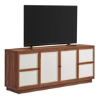 Modway - Capri 63 po Grains de bois TV Console, Noyer-Trous de gestion des câbles
