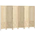 HOMCOM - Cloison de séparation autoportante 6 panneaux avec présentoir à panneau perforé pour bureau à domicile - bois naturel-Le design à six panneaux crée un espace personnel ou divise facilement les grandes pièces  
