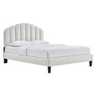 Modway - Daisy Performance Velvet Lit plateforme Queen, Gris clair-Lit queenne moderne vintage