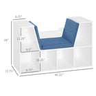 HOMCOM - Bibliothèque à 6 compartiments avec coussin de siège - bleu-Les coussins peuvent également être retirés pour offrir plus d’espace de rangement 
