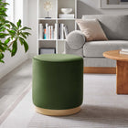 Modway - Tilden Velours rond de performance de 16" Rembourré Ottoman - Moss Green Natural-Rembourrage en mousse dense