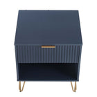 Manhattan Comfort - DUMBO Table de nuit moderne 1 tiroir 51 cm - Bleu Minuit - Lot de 2-Garantie limitée du fabricant de 30 jours