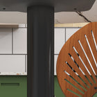 HOMCOM - Table à manger ronde avec plateau effet marbre pour cuisine - blanc-Couleur : Blanc 