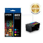 Epson - Cartouche d'encre Ultra 802 - Capacité standard - Cyan/Magenta/Jaune-Manipulation sans souci - impressions résistantes au maculage, à la décolouration et à l’eau
