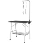 PawHut - Table de Toilettage pour Chien avec Bras Réglable - Noir-Le bras de toilettage réglable varie de 5,9 po à 31,5 po H (15-80 cm), comprend deux laisses