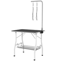 PawHut - Table de Toilettage pour Chien avec Bras Réglable - Noir-Le bras de toilettage réglable varie de 5,9 po à 31,5 po H (15-80 cm), comprend deux laisses