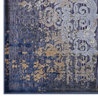 Modway - Kalene Turc vintage vieilli vieilli Tapis de 5 pi l x 8 pi L - Rouille bleue et crème-Résistant aux taches / Facile à nettoyer