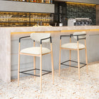 Zuo - Equinox Tabouret de bar - Gris huître/Naturel-Dimensions: 22,8 po L x 23,4 po L x 42,1 po H
