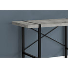 Monarch Specialties - 7661 Bureau 48 po L - Simili-Ciment Gris/Metal Noir-La barre métallique en forme de X à l'arrière du bureau offre un soutien et ajoute une touche décorative