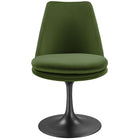 Modway - Lippa Salle à manger pivotante Performance Velvet Fauteuil d’appoint - Vert mousse noire-8