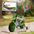 Aosom - moto tout-terrain électrique pour enfants 12v, moto ride-on à batterie - vert-Roulettes d'entraînement amovibles pour l'apprentissage de la conduite 