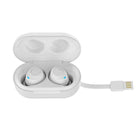 JLab JBuds l'Air Vrai Écouteurs sans Fil et étui de Chargement - Blanc-Boutons de commande et microphone intégrés. Accès Siri, Google Assistant et autres assistance vocale.