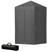 Outsunny - Tente auvent pliante compacte 4 pi l x 4 pi L - Auvent d'intimité portable UPF50+ - Gris foncé-Conçu comme une cabine d’essayage temporaire, une tente de douche ou un abri de toilette portable