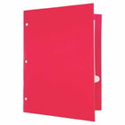 JAM Paper - Dossiers scolaires laminés brillants à 3 trous et à deux pochettes - fuchsia rose vif - Paquet de 6-Quantité : 6 dossiers par paquet | Un pour chaque sujet et projet