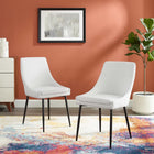 Modway - Viscount Tissu rembourré Chaises de salle à manger Ensemble de 2 - Noir Blanc-Design minimaliste