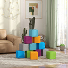 Soozier - Ensemble de 12 blocs de mousse souples pour tout-petits - Couleurs foncées-Conçu pour permettre aux bébés et aux jeunes enfants de grimper, de ramper, d'explorer et de glisser  