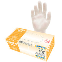 Ronco - Gants de vinyl VE1, Clear, X-Grand, Paquet de 100-Clair