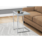 Monarch Specialties - 3639 Table D'Appoint - 25 po H/Gris Cimente/Metal Chrome-2