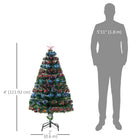 HOMCOM - Arbre de Noël artificiel pré-éclairé optique sapin décoration de vacances avec support-8 modes d'éclairage incluent combinaison, vagues, séquentiel, poursuite/flash, fondu lent, scintillement/flash et fixe 