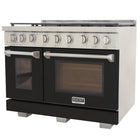 Kucht - 48 po Série KFX-X style professionnel au gaz propane - Acier inoxydable/Noir-Dimensions du produit 27,75 po L x 48 po L x 36 po H