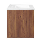 Modway - Transmit 24" Vanité de salle de bain murale - Blanc noyer-Portes doubles à fermeture douce