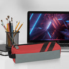 Fashion Stationery - Étui à crayons sport avec poignée - 8.27 L x 2.76 W x 2.56 H po - Rouge Gris-1 compartiment à fermeture éclair