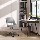 Vinsetto - Chaise de bureau pivotante sans accoudoirs - grise-Le tissu au toucher velours est doux et chic