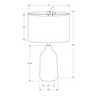 Monarch Specialties - Luminaire - 24 po H Lampe De Table - Béton Gris - Abat-Jour Beige - Contemporain-Attaché avec un câble transparent de 5 pieds, placez cette lampe polyvalente sur une table d'appoint, une table de nuit ou une table de chevet pour une source d'éclairage à la mode