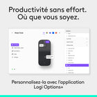 Logitech - Mobi Fold souris de voyage ultraportable petite et légère - Graphite-Plastique recyclé : les pièces en plastique de la souris Mobi Fold sont en plastique recyclé post-consommation certifié (Graphite : 36 %, Blanc cassé, Lilas et Sable : 29 %)