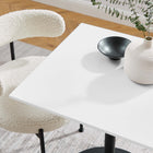 Modway - Lippa 24 po Carré Bois Table à manger, Noir Blanc-Sièges 2