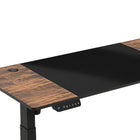 LjubLjana - Bureau assis-debout à hauteur réglable électrique de 53 po - Noir/Bois-Support solide de 186 lb - Avec un cadre en acier et un dessus en panneau de particules robuste, ce bureau peut supporter jusqu'à 186 lb avec une stabilité et une robustesse maximales, son apparence moderne et attrayante s'harmonise avec une variété d'environnements de maison et de bureau