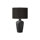 Monarch Specialties - Luminaire - 24 po H Lampe De Table - Céramique Noire - Abat-Jour Noir - Contemporain-Conçu en forme de vase, cette lampe de table en céramique noire texturée est surmontée d'un abat-jour en tissu noir et terminée par un embout rond noir, apportera un style sophistiqué à n'importe quel salon, chambre ou espace de bureau