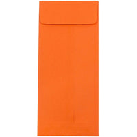 JAM Paper Enveloppes à ouv. au sommet papier recyclé couleur vive, ferm. gommée, 4 1/2 x 10 3/8 po, orange, paq./100-Orange