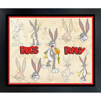 Bugs Bunny croquis s - Impression encadree - 35" x 27"-Impression d'art de haute qualité avec passe-partout et encadrement professionnel