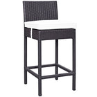 Modway - Convene 4 pièces Terrasse extérieure Coffret de pub - Espresso Blanc-Cadre en aluminium revêtu de poudre