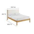 Modway - Olea Bois massif Boucle à touffes de canal Lit de plateforme King, Feather Oak-Capacité de poids : 500 lb.