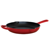 JS Gourmet - Poêle à frire 26 cm – Rouge cerise-Construction durable en fonte