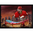 Nazem Kadri 20x29 Flames Skyline-H - Toile encadree - 31" x 22"-Impression sur toile de qualité supérieure avec bordures enveloppées