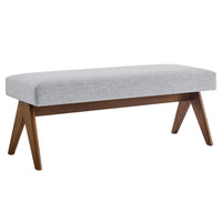Modway - Lyra 47" Tissu tapis Banc - Gris clair-Tissu tissé en bruyère tissé