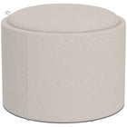 HOMCOM - Table basse ronde avec plateau, rangement et revêtement - blanc crème-Couvercle de plateau amovible avec poignées rainurées pour plus de commodité 