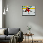 Jarome Iginla 20x29 Flames Shooting-H - Toile encadree - 31" x 22"-Prêt à accrocher - livré entièrement assemblé
